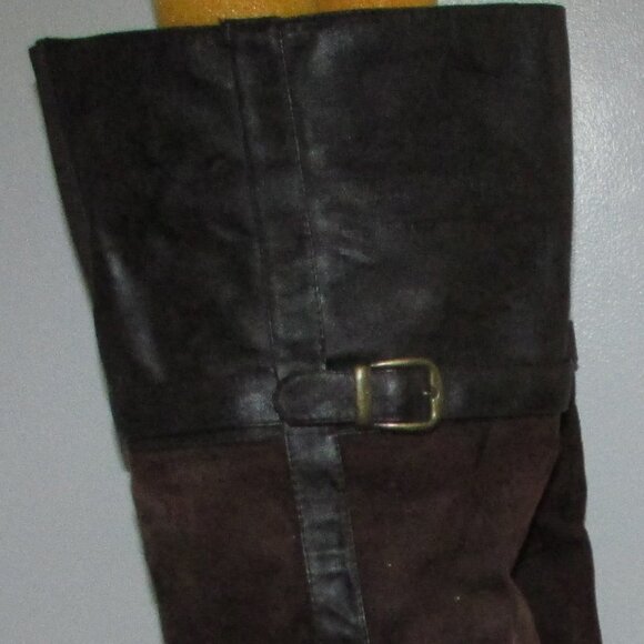 Faux Suede Leather Over The Knee Riding Boots - Sz 6,6.5 - Picture 3 of 12